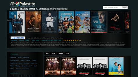 Filmpalast Streaming Plattform Oberfläche